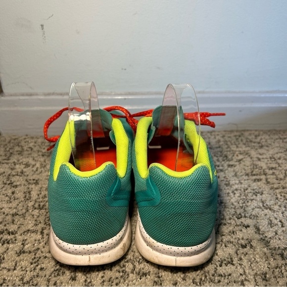 Nike Free 3.0 Neon Blue Lace up Tennis Shoes Size 9 - Picture 6 of 9